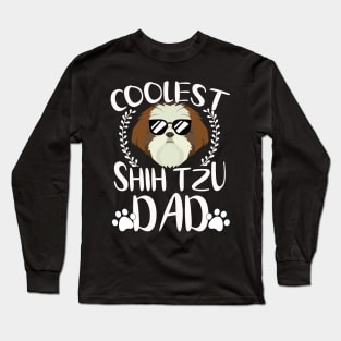 Glasses Coolest Shih Tzu Dog Dad Long Sleeve T-Shirt